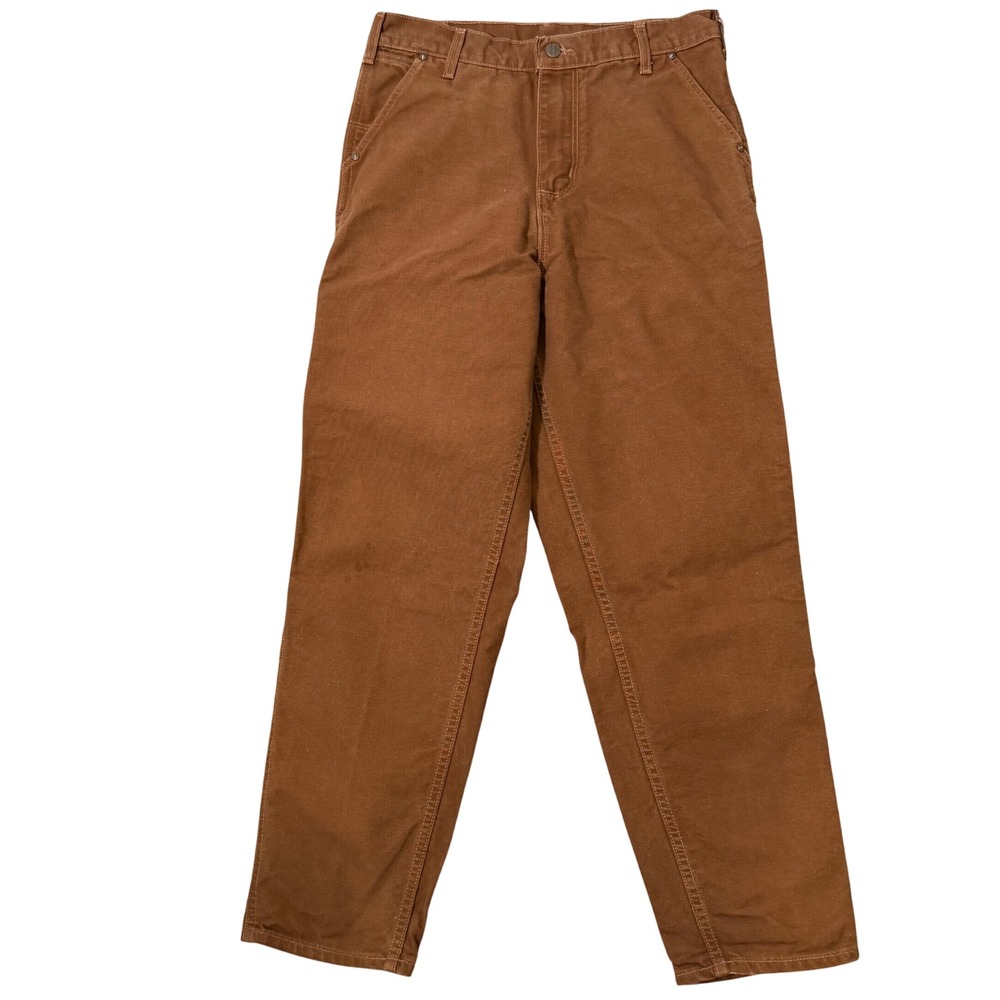 Carhartt Cotton Duck Canvas Womens Workwear Pants (10/32x29) Brown Carpenter